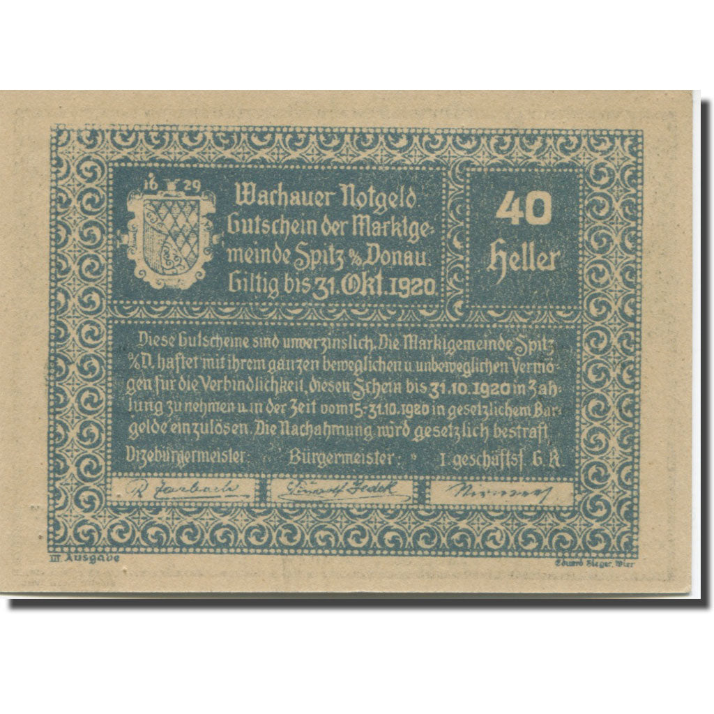 Banknote, Austria, Spitz, 50 Heller, Maison 1920-10-31, UNC(65-70) Mehl:FS 1122