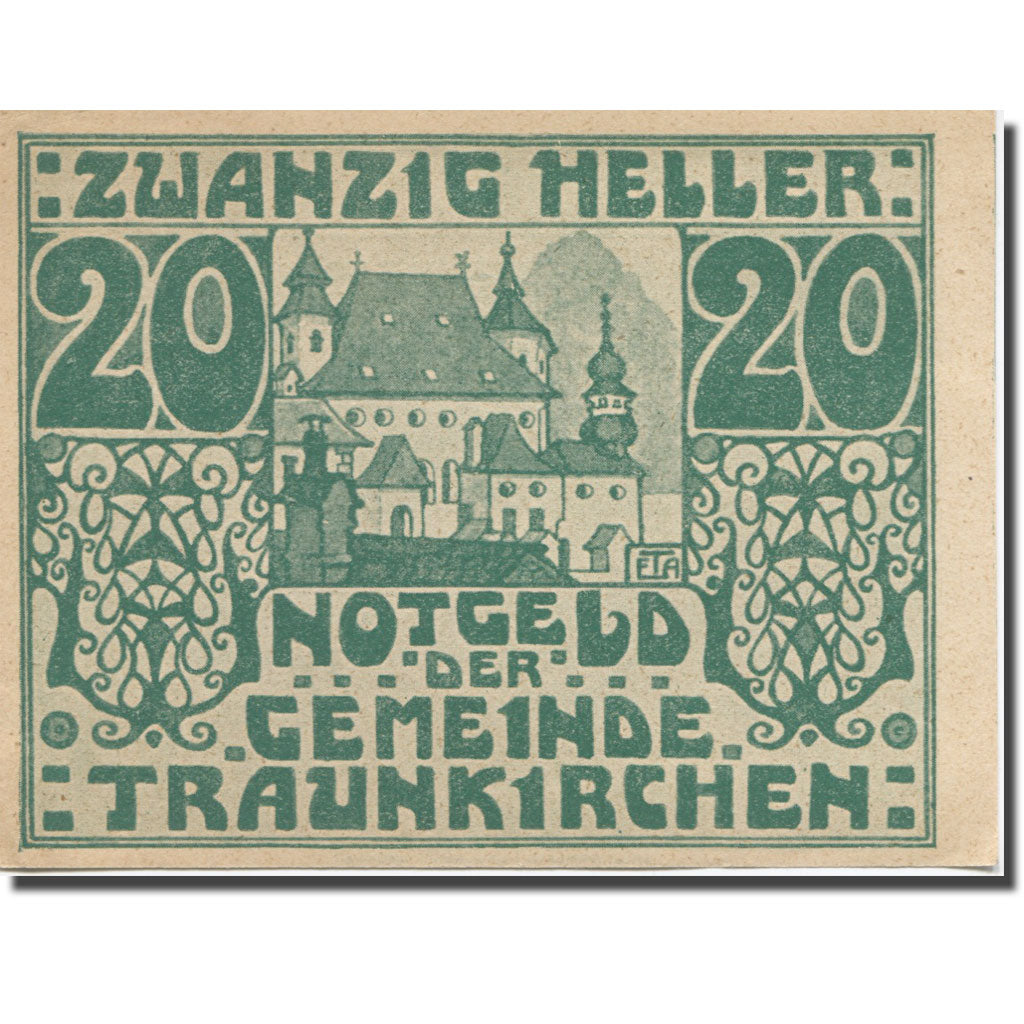 Banknote, Austria, Traunkirchen, 20 Heller, château, 1920 UNC(63) Mehl:FS 1081