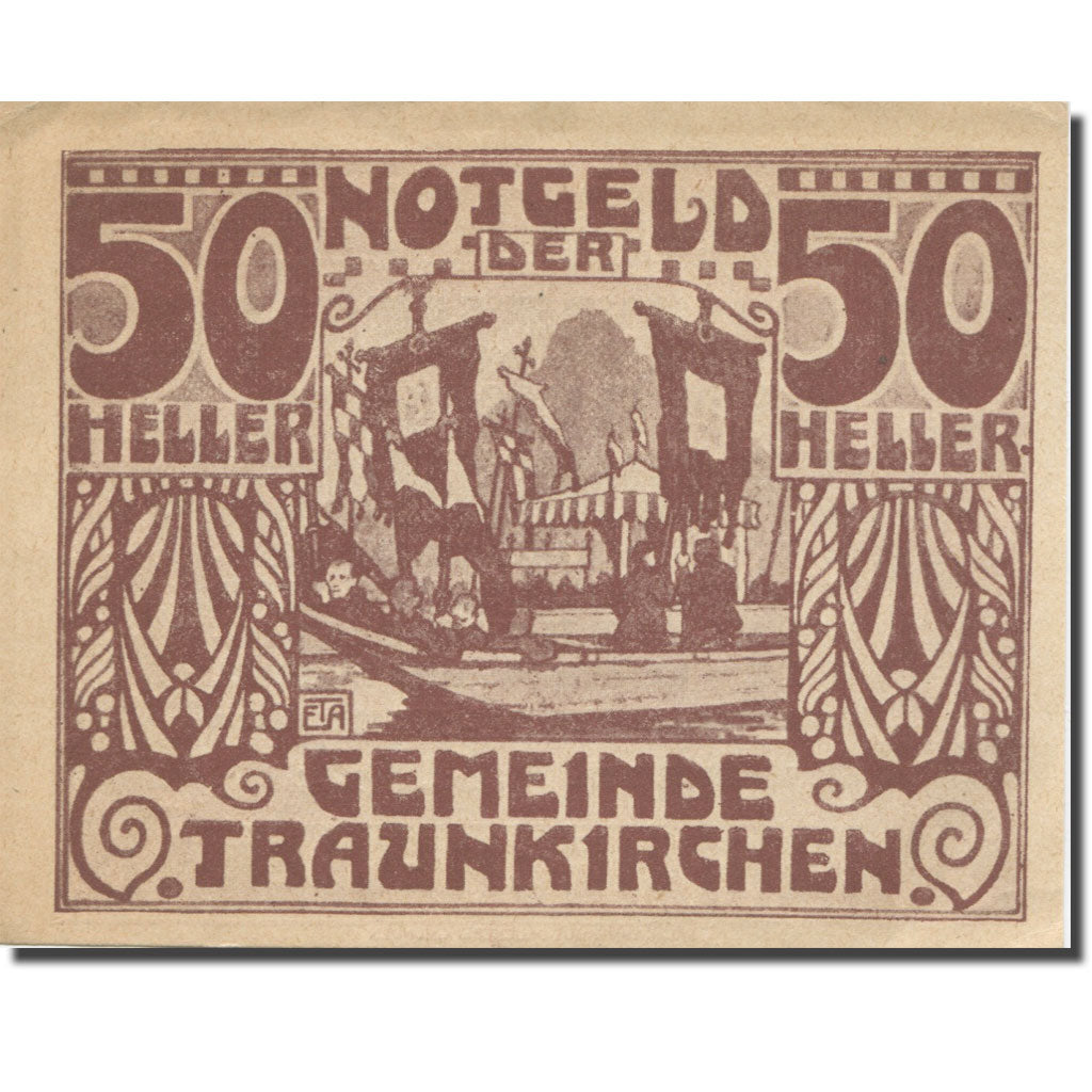 Billet, Autriche, Traunkirchen, 50 Heller, voilier, 1920 SPL Mehl:FS 1081