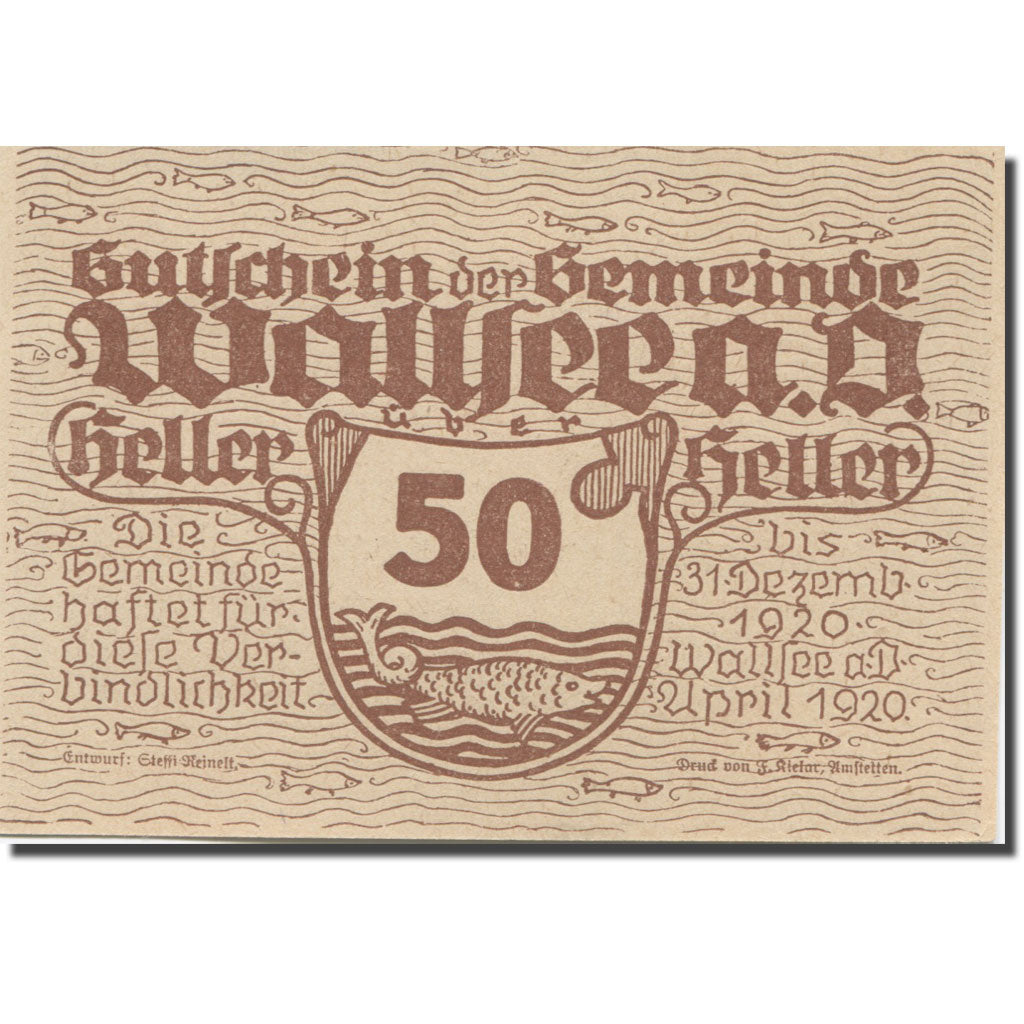 Banknote, Austria, Wallsee, 50 Heller, mer, 1920 UNC(65-70) Mehl:FS 1137Ie