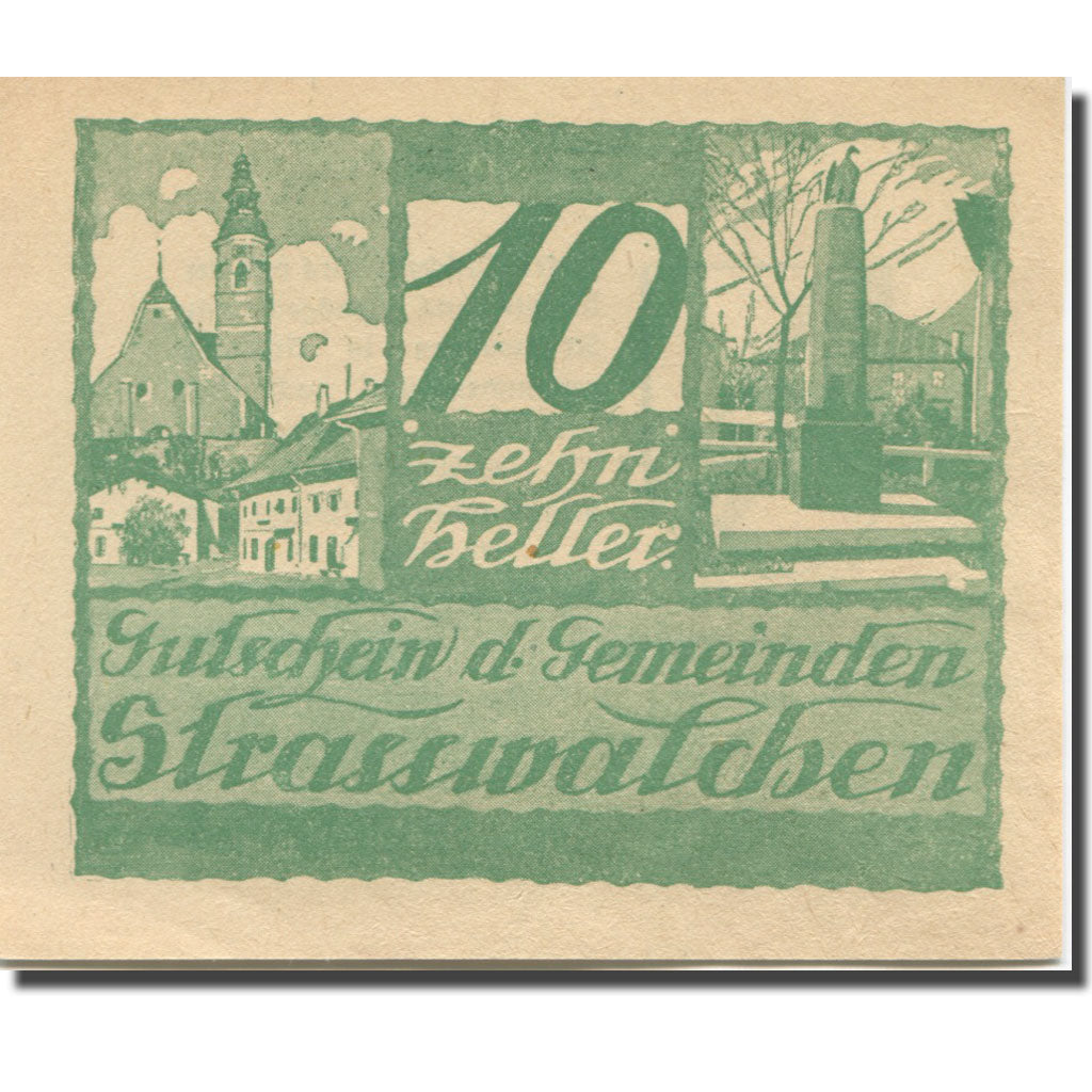 Banknote, Austria, Strasswalchen, 10 Heller, village 1920 UNC(63) Mehl:FS 1047a