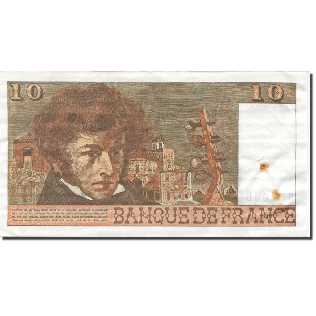 Frankrijk, 10 Francs, Berlioz, 1977, 1977-06-02, SUP+, Fayette:63.22, KM:150c