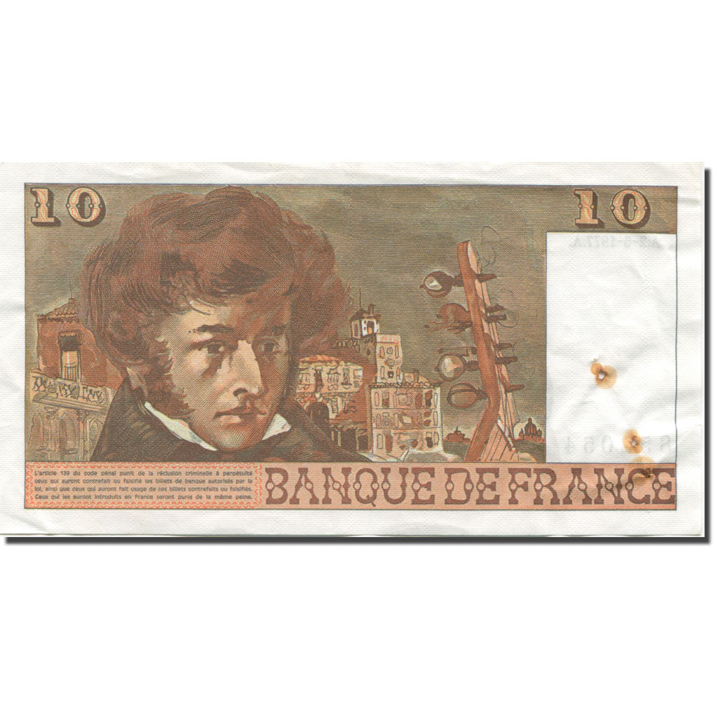 Frankrijk, 10 Francs, Berlioz, 1977, 1977-06-02, SUP+, Fayette:63.22, KM:150c