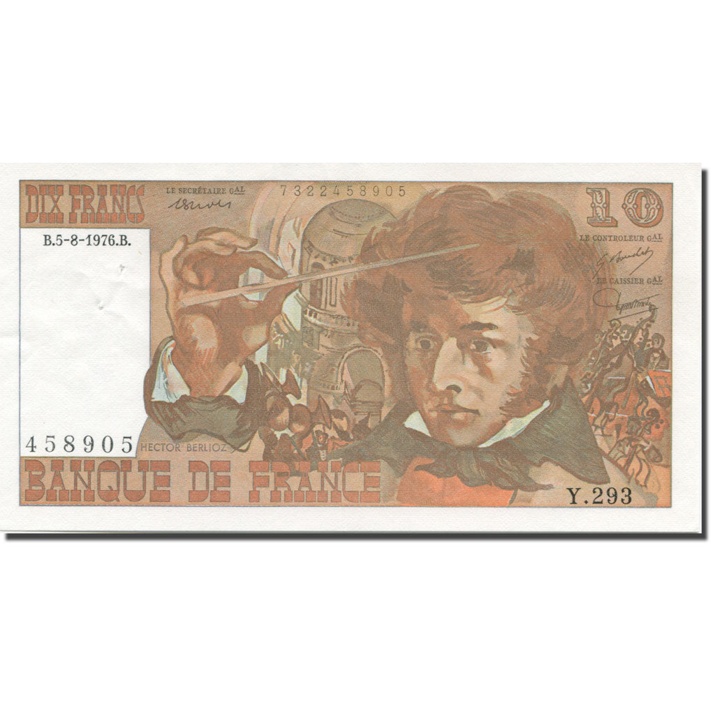 Francia, 10 Francs, Berlioz, 1976, 1976-08-05, SC, Fayette:63.20, KM:150c