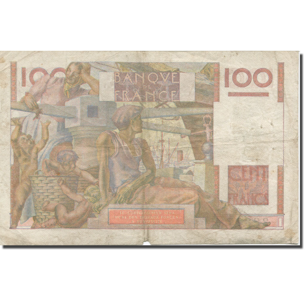 France, 100 Francs, Jeune Paysan, 1946, 1946-10-03, VF(30-35), Fayette:28.9