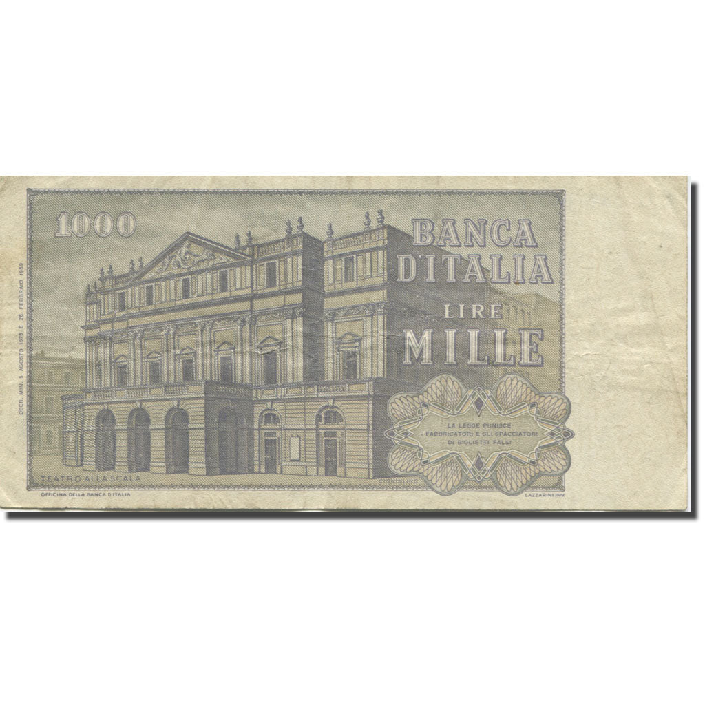 Nota, Itália, 1000 Lire, 1975, 1975-08-05, KM:101d, AU(50-53)