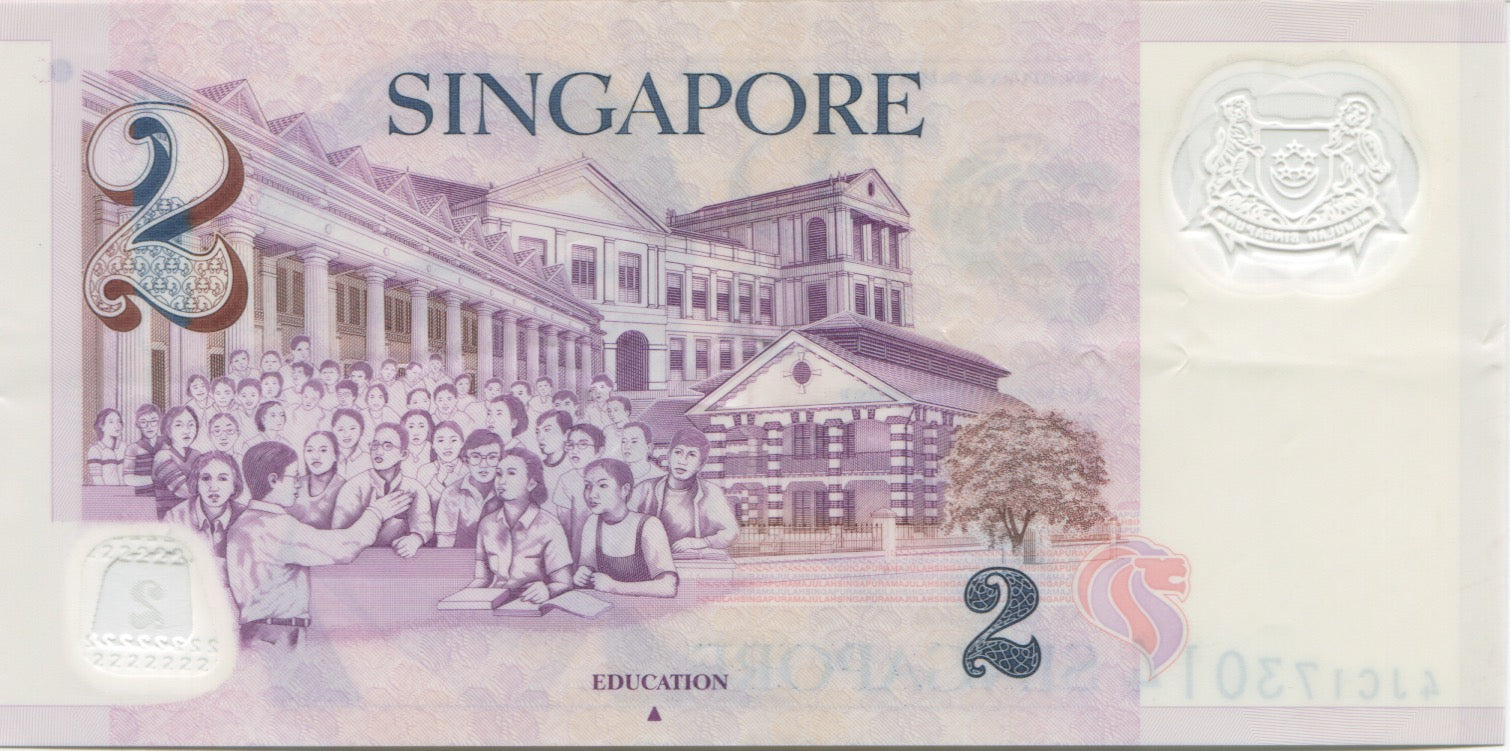 Banknote, Singapore, 2 Dollars, 2000, KM:45, AU(55-58)
