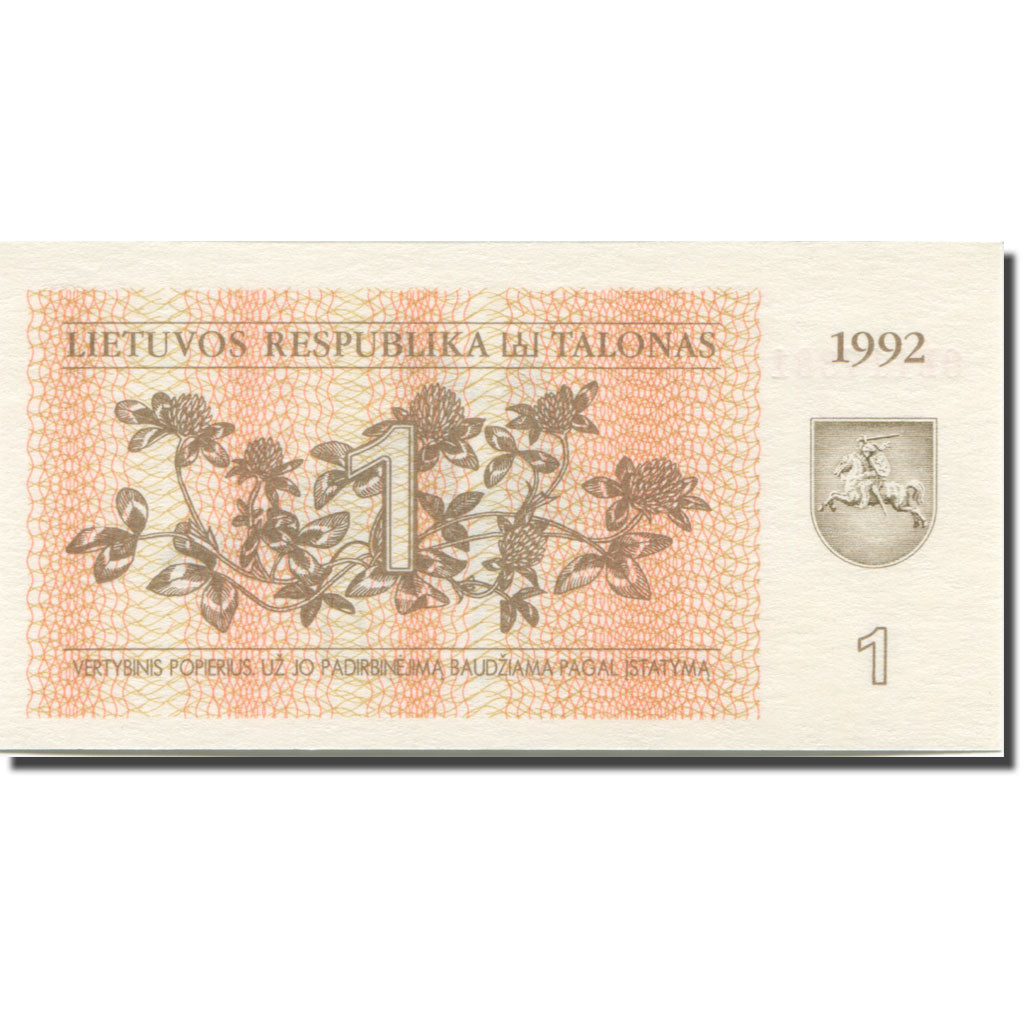 Nota, Lituânia, 1 (Talonas), 1991, KM:39, UNC(65-70)
