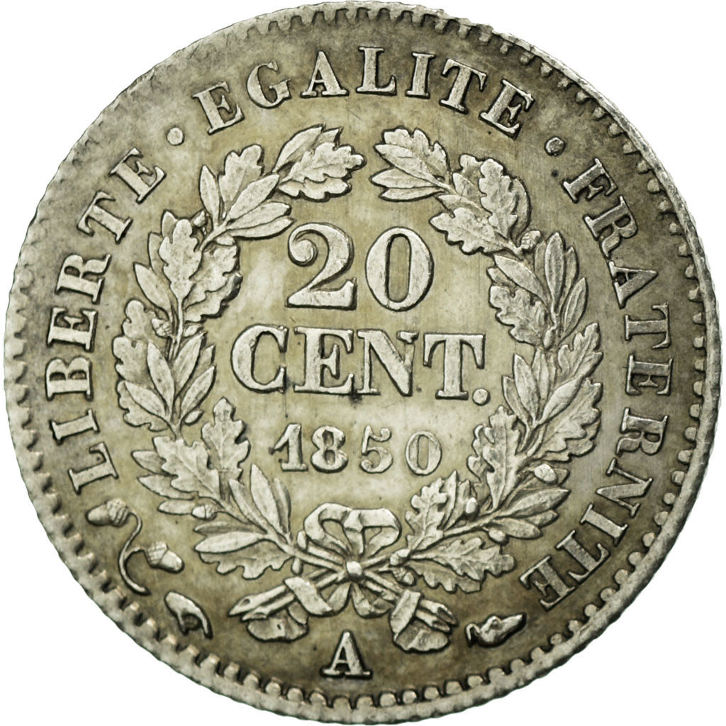 Coin, France, Cérès, 20 Centimes, 1850, Paris, AU(55-58), Silver, KM:758.1