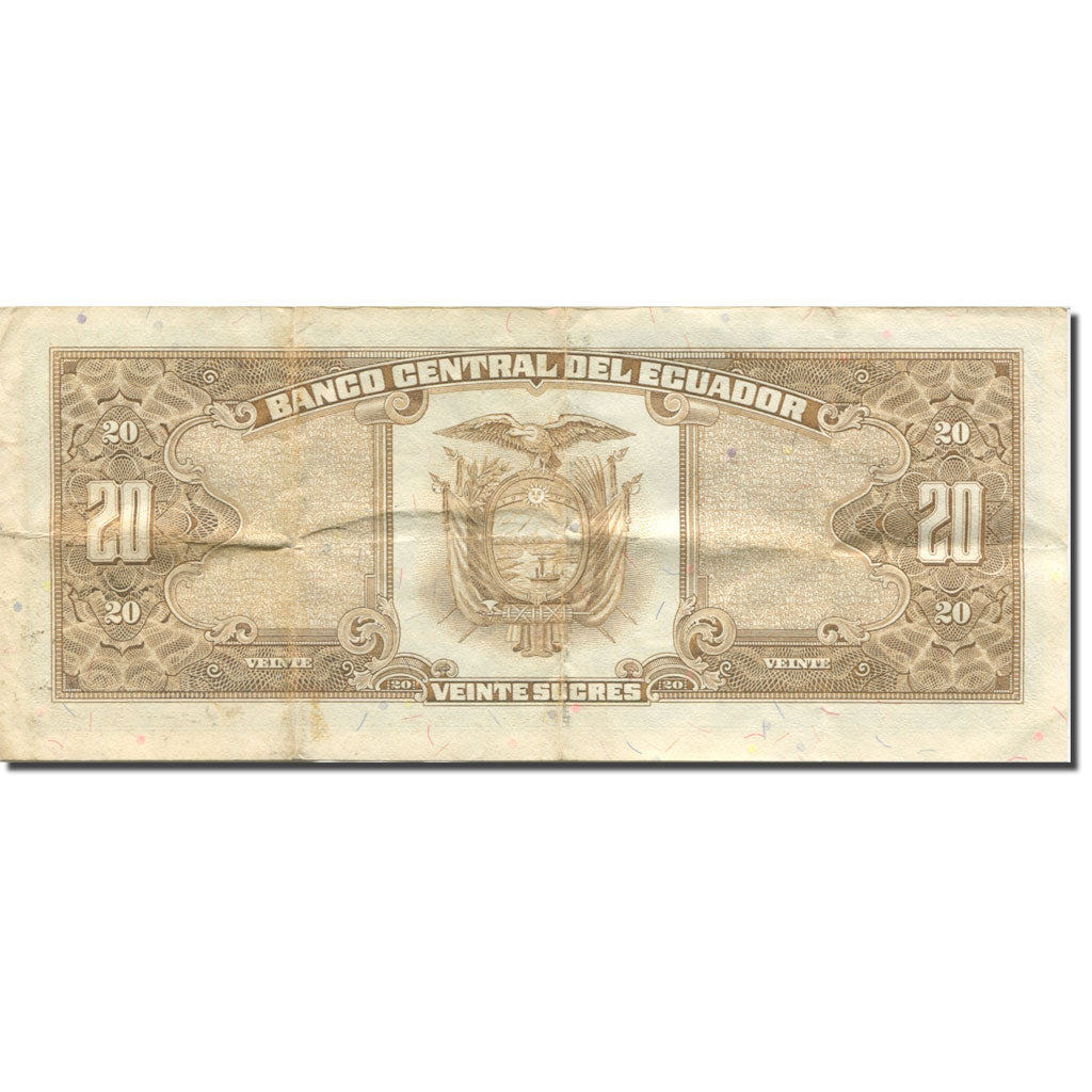 Billete, 20 Sucres, 1986-1988, Ecuador, 1988-11-22, KM:121Aa, MBC