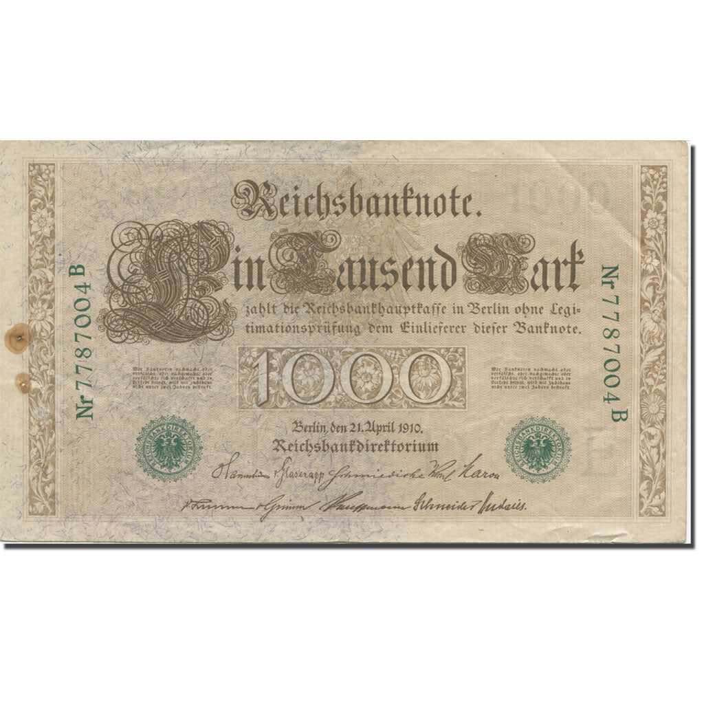 Banconote, Germania, 1000 Mark, 1910, 1910-04-21, KM:45b, BB+