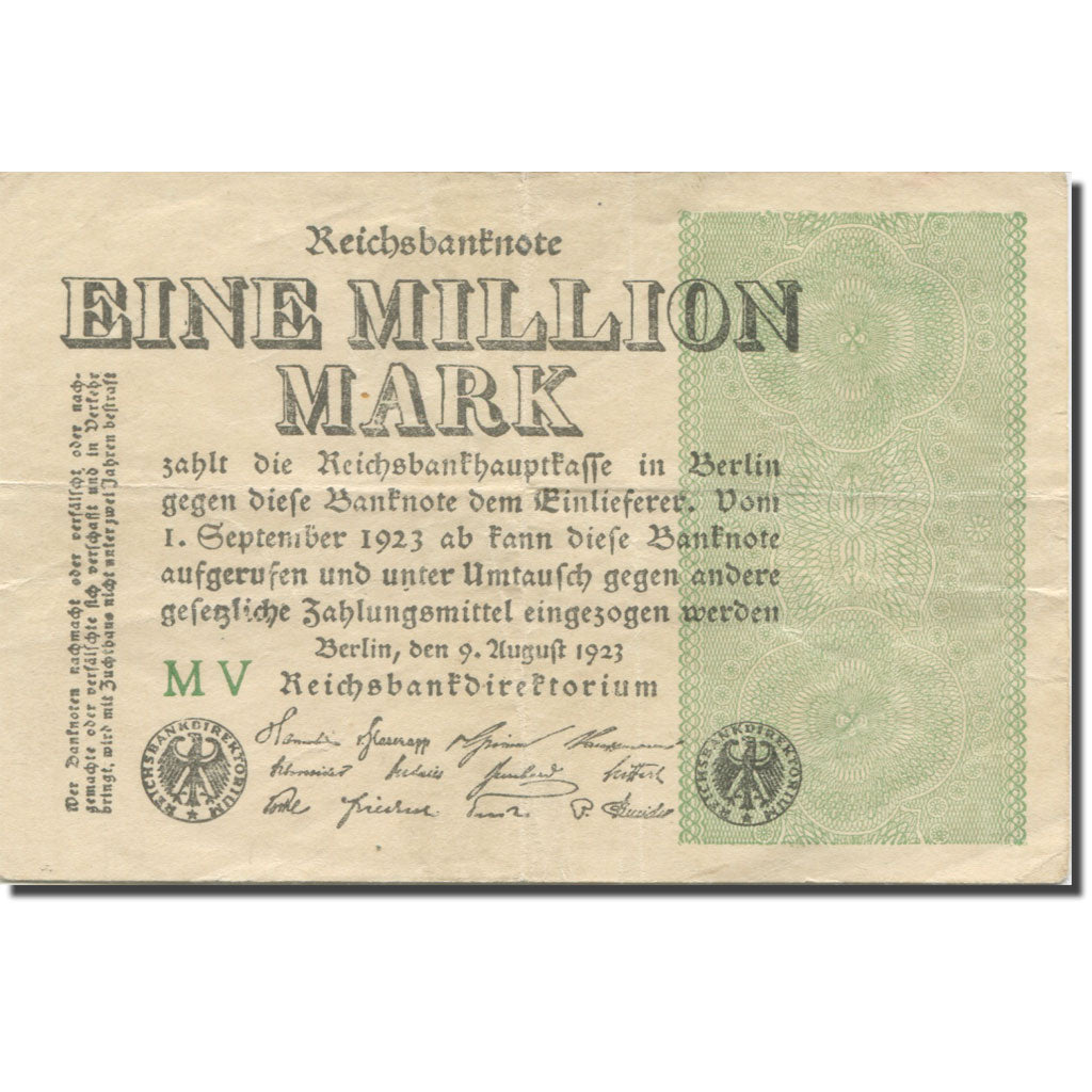 Banknote, Germany, 1 Million Mark, 1923, 1923-08-09, KM:101, EF(40-45)