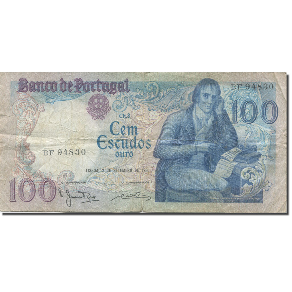 Nota, Portugal, 100 Escudos, 1980, 1980-09-02, KM:178a, EF(40-45)