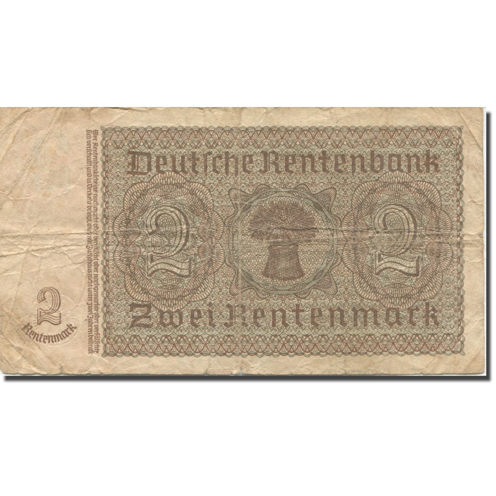 Banknote, Germany, 2 Rentenmark, 1937, 1937-01-30, KM:174a, VF(20-25)