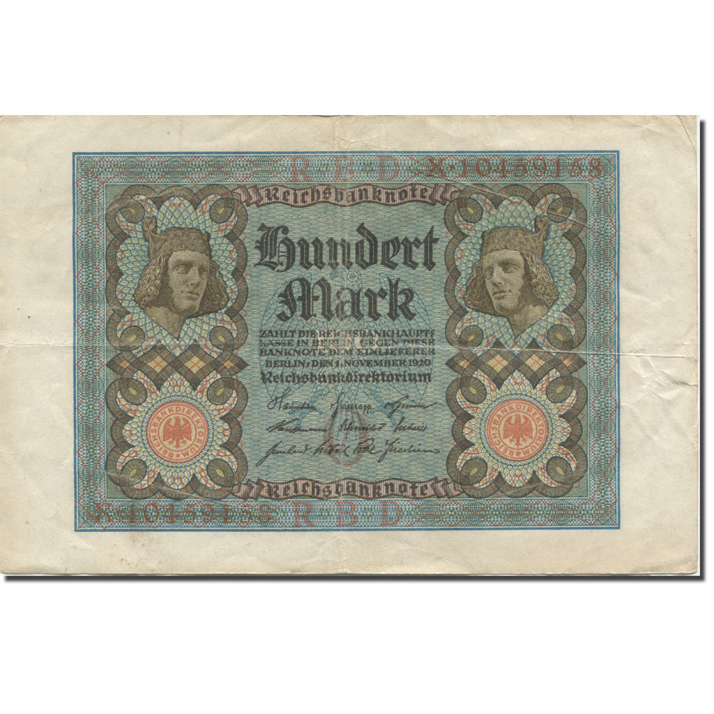 Geldschein, Deutschland, 100 Mark, 1920, 1920-11-01, KM:69b, SS+
