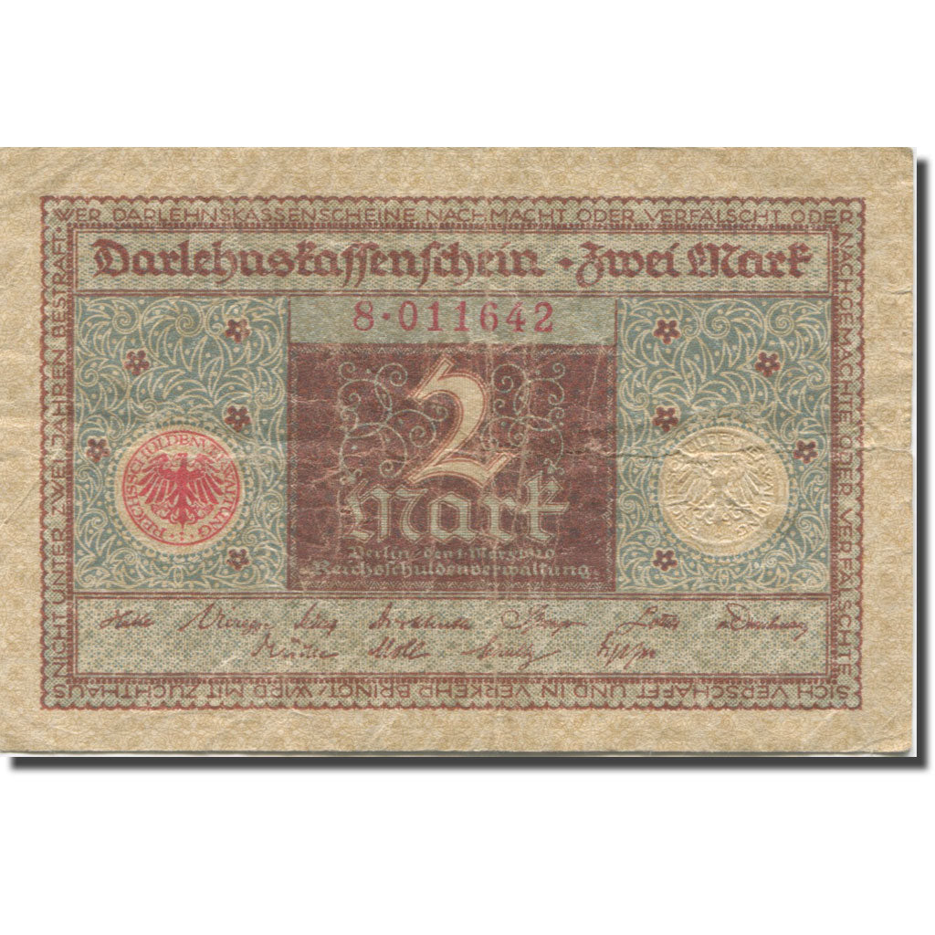 Geldschein, Deutschland, 2 Mark, 1920, 1920-03-01, KM:60, SS
