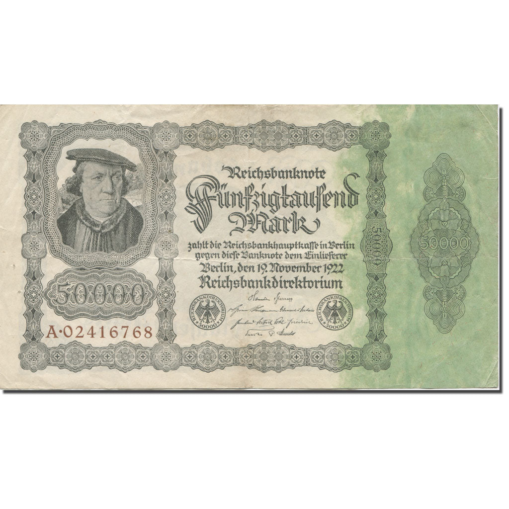 Geldschein, Deutschland, 50,000 Mark, 1922, 1922-11-19, KM:79, VZ