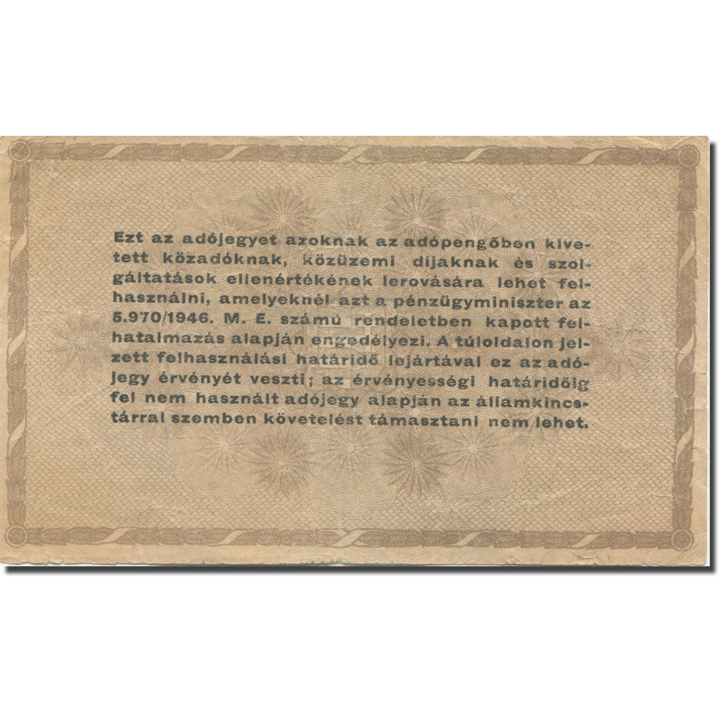 Banknot, Węgry, 10,000 (Tizezer) Adópengö, 1946, 1946-05-28, KM:143a