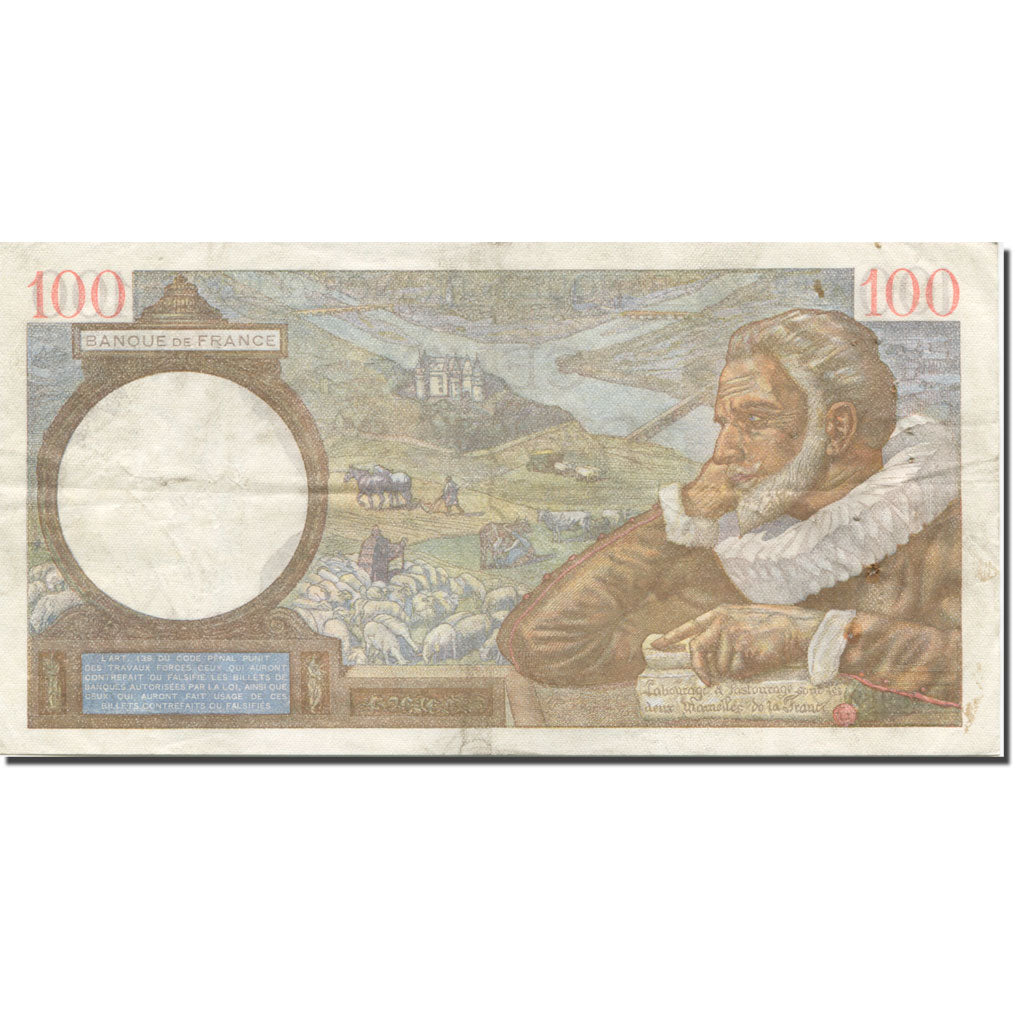 France, 100 Francs, Sully, 1942, 1942-03-05, EF(40-45), KM:94