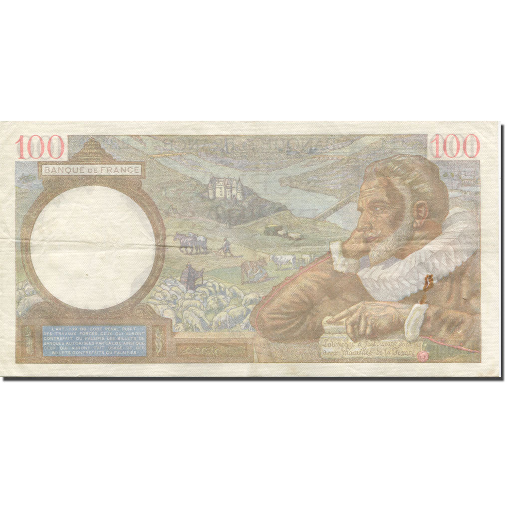 Francja, 100 Francs, Sully, 1941, 1941-07-10, EF(40-45), Fayette:26.55, KM:94