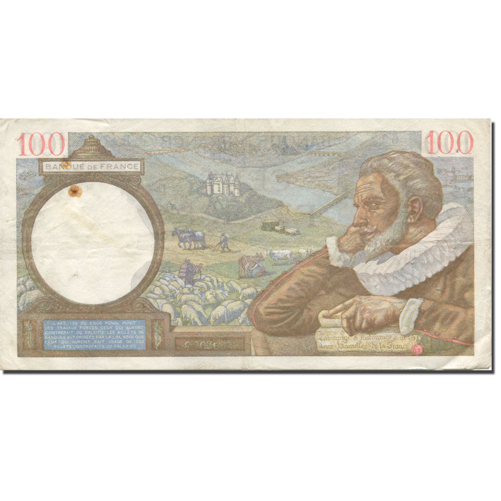 Francja, 100 Francs, Sully, 1940, 1940-12-19, VF(30-35), Fayette:26.43, KM:94
