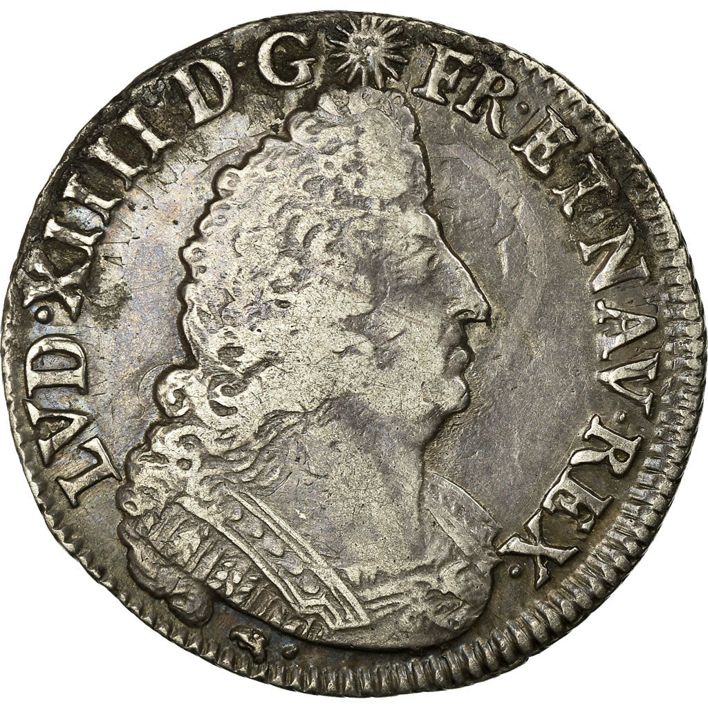 Coin, France, Louis XIV, 1/4 Écu aux palmes, 1/4 Ecu, 1695, Lyon, EF(40-45)