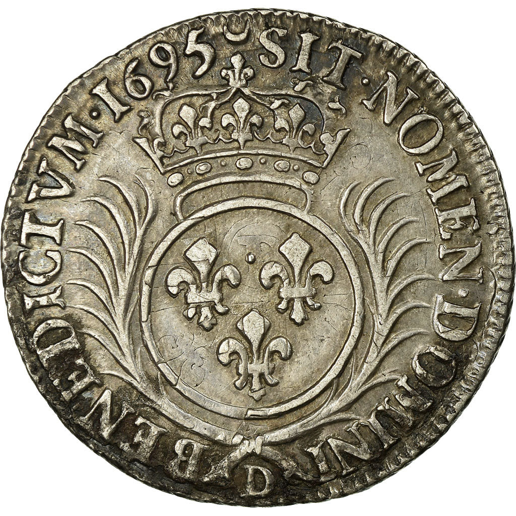 Coin, France, Louis XIV, 1/4 Écu aux palmes, 1/4 Ecu, 1695, Lyon, EF(40-45)