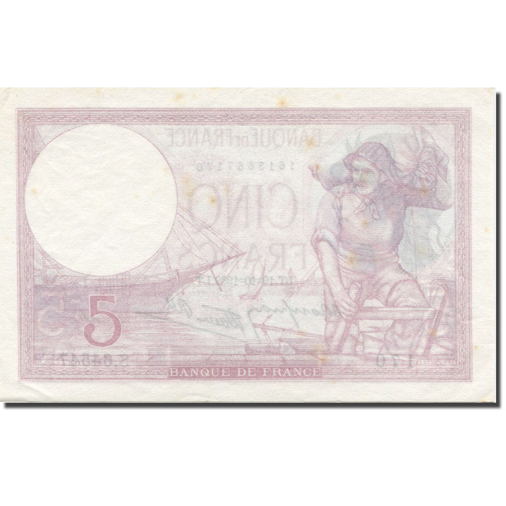 Frankrijk, 5 Francs, Violet, 1939, 1939-10-19, TTB+, Fayette:4.12, KM:83