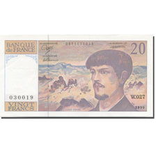 France, 20 Francs, Debussy, 1990, UNC(65-70), Fayette:66bis.1, KM:151d