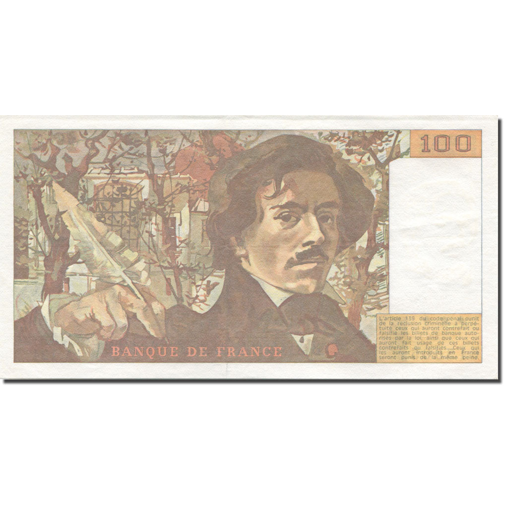 Francja, 100 Francs, Delacroix, 1987, UNC(65-70), Fayette:69.11, KM:154c