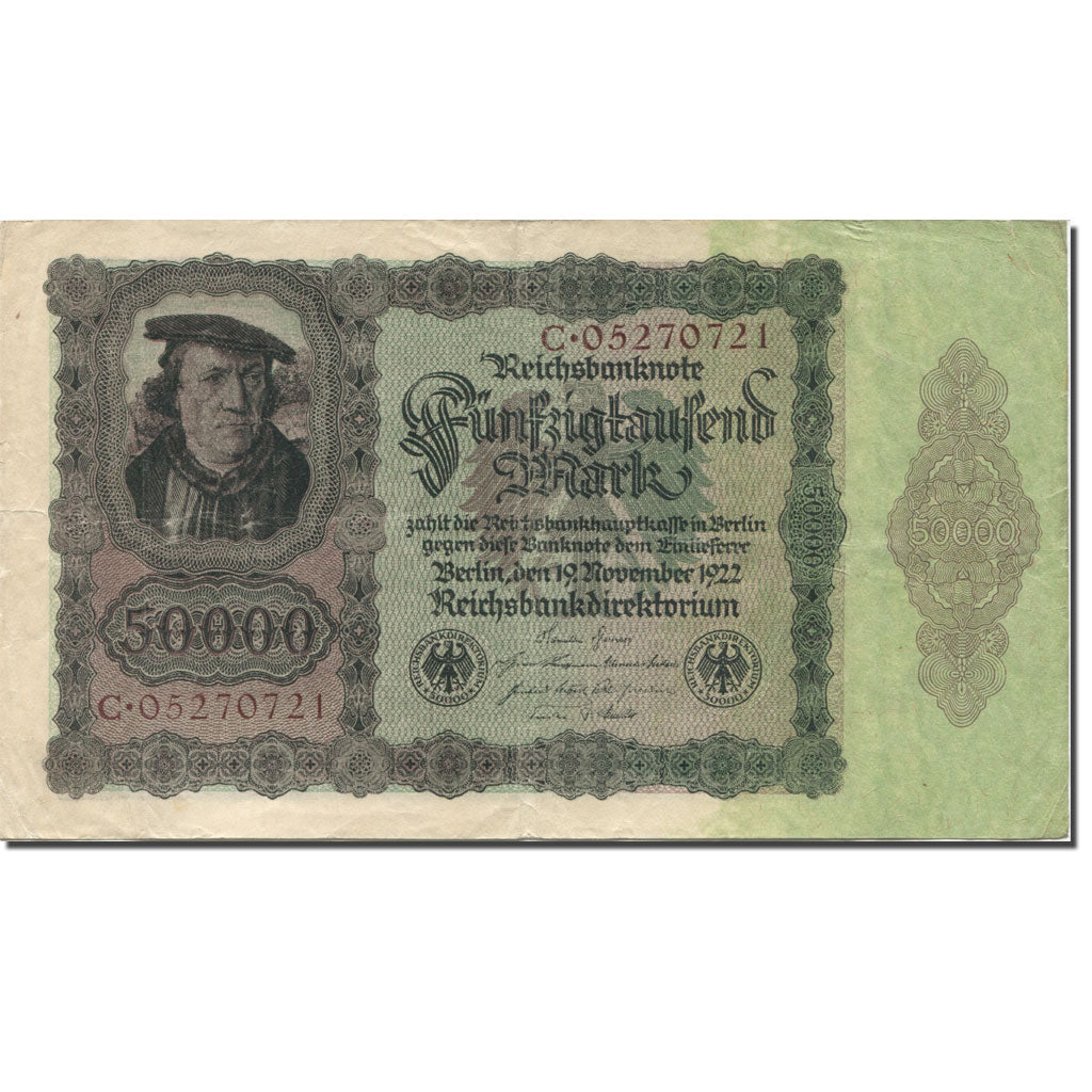 Geldschein, Deutschland, 50,000 Mark, 1922, 1922-11-19, KM:79, SS+