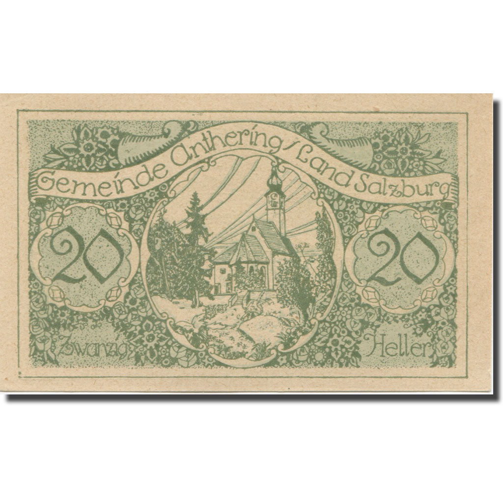 Banknote, Austria, Anthering, 20 Heller, ange 1, 1921 UNC(65-70) Mehl:FS 46d