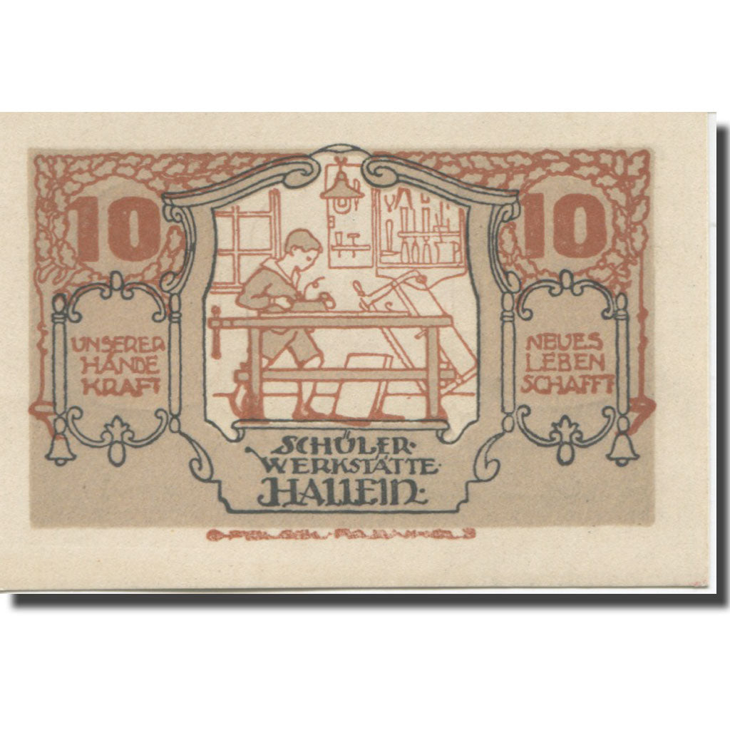 Billet, Autriche, Hallein, 10 Heller, menuisier, 1920 NEUF, Mehl:FS 344IIa