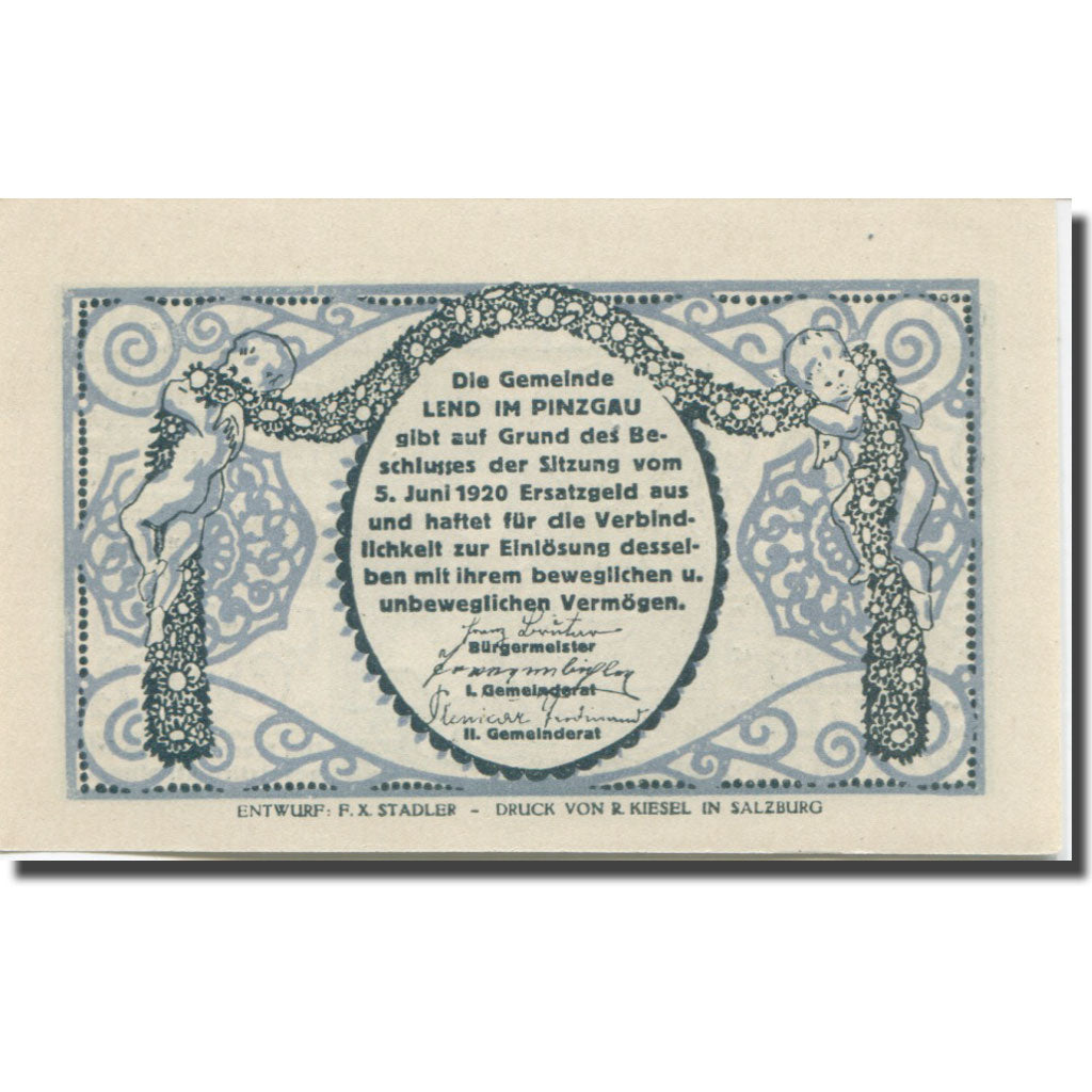 Banknote, Austria, Lend, 20 Heller, montagne, 1920 UNC(65-70) Mehl:FS 511IIa