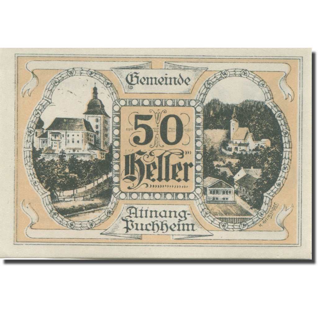 Banknote, Austria, Puchheim, 50 Heller, village, 1920 UNC(65-70) Mehl:FS 61IA2