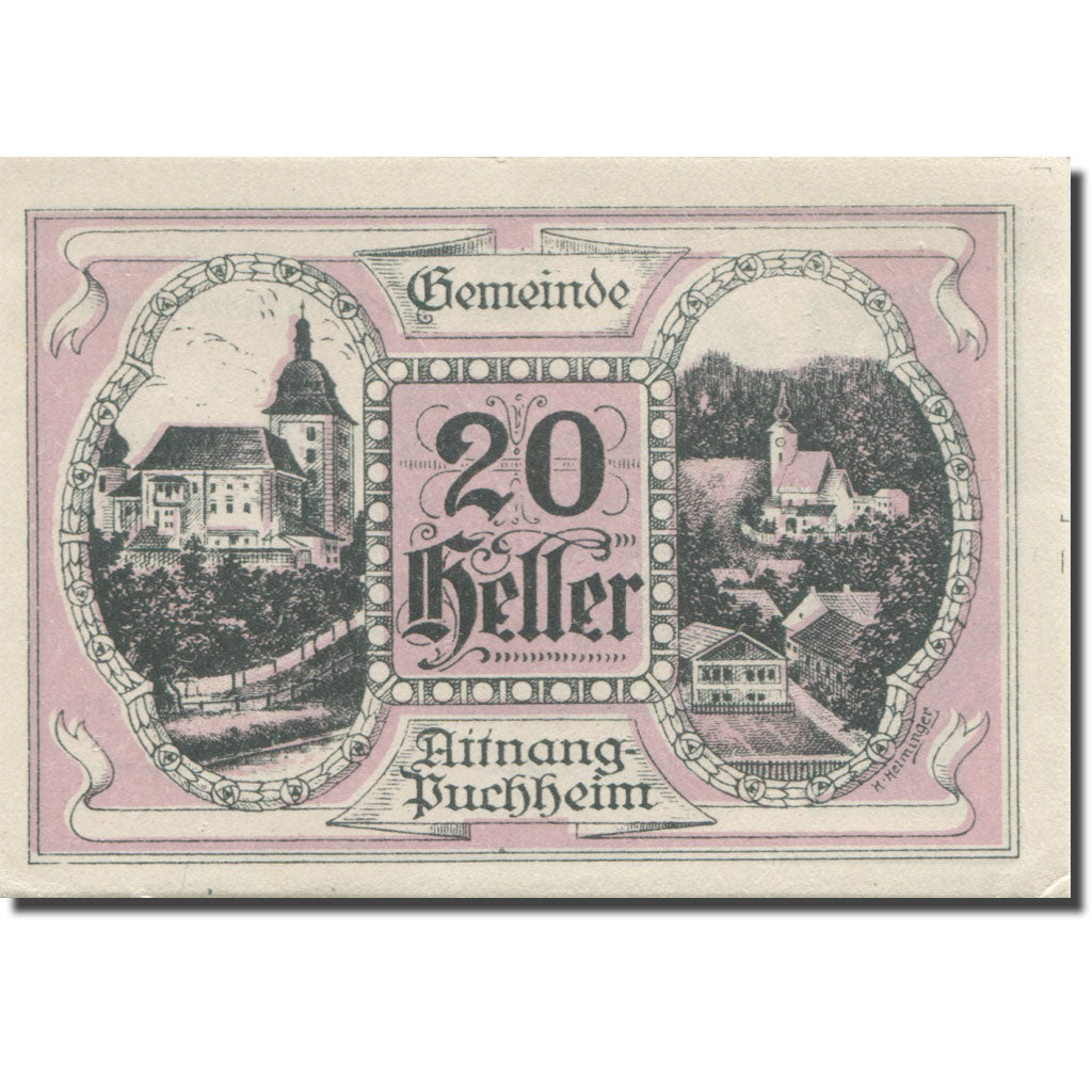 Banknote, Austria, Puchheim, 20 Heller, village 1, 1920 UNC(63) Mehl:FS 61II