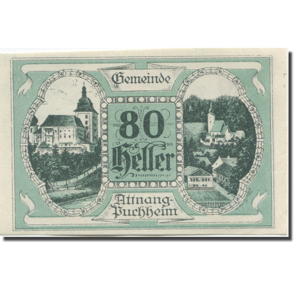 Banknote, Austria, Puchheim, 80 Heller, Village 3, 1920, UNC(63) Mehl:FS 61II