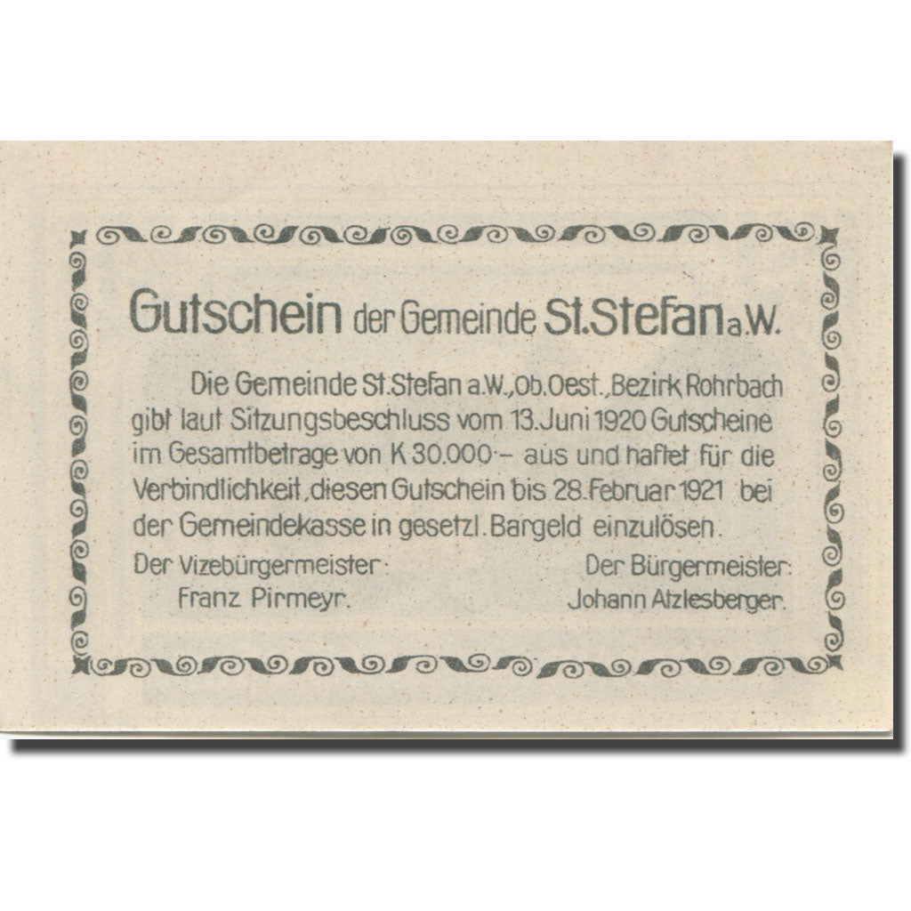 Banknote, Austria, St Stefan, 20 Heller, Eglise 1921 UNC(65-70) Mehl:FS 937a