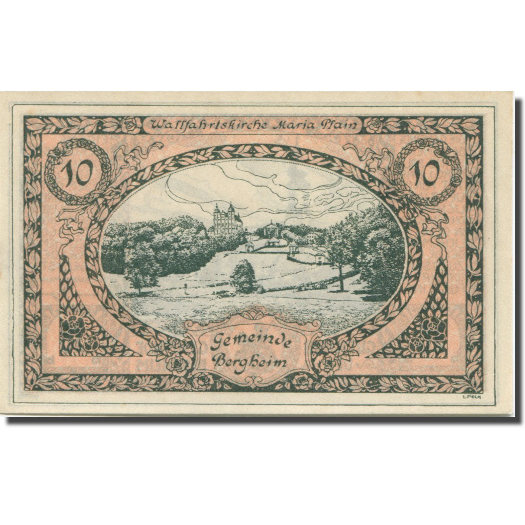 Banknote, Austria, Bergheim, 10 Heller, Eglise, 1920 UNC(65-70) Mehl:FS 82Ia