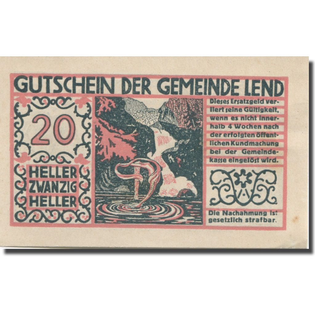 Banknot, Austria, Lend, 20 Heller, fleuve 1920-06-05, UNC(63) Mehl:FS 511IIb