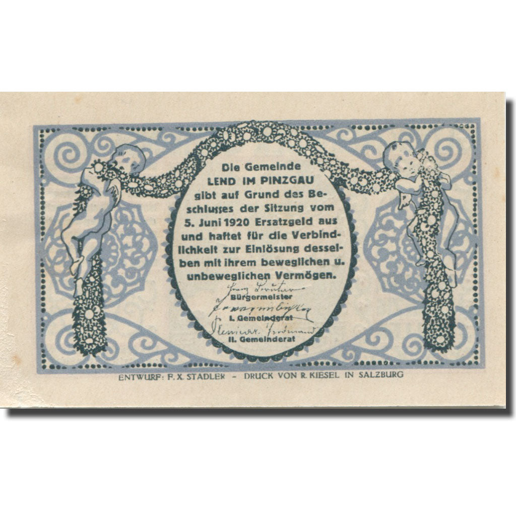 Banknot, Austria, Lend, 20 Heller, fleuve 1920-06-05, UNC(63) Mehl:FS 511IIb