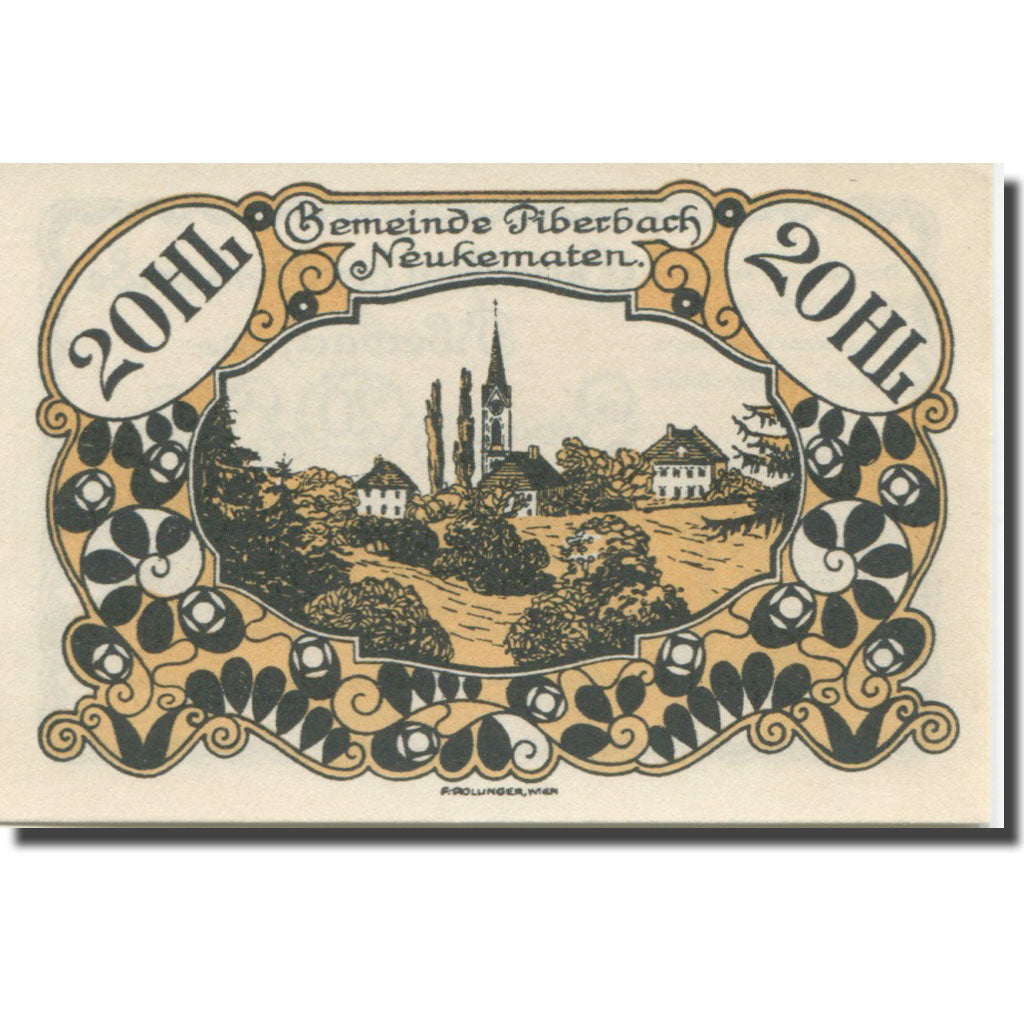 Banknote, Austria, Piberbach, 20 Heller, village, 1920 UNC(65-70) Mehl:FS 746a