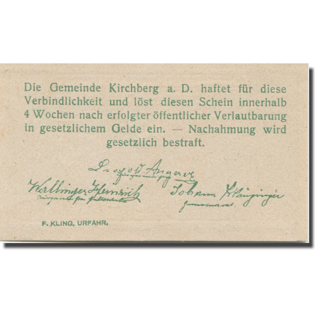 Banknote, Austria, Kirchberg, 10 Heller, village, 1920, UNC(65-70), Mehl:FS 441b