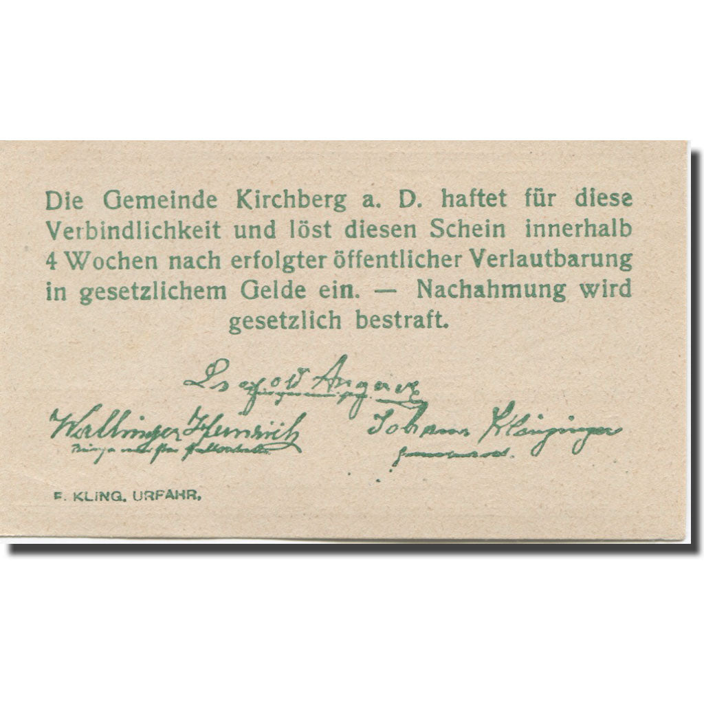 Banknote, Austria, Kirchberg, 99 Heller, château, 1920, UNC(65-70), Mehl:FS 441b