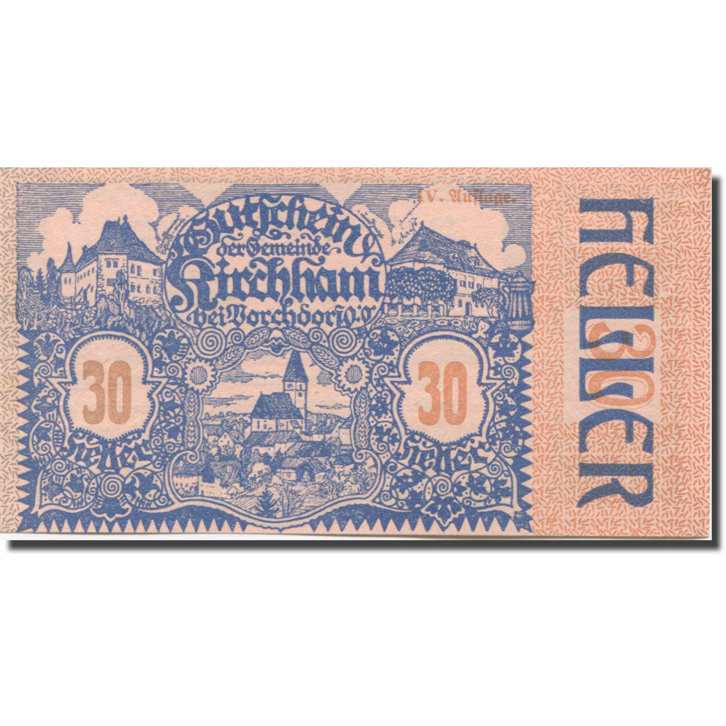 Banknote, Austria, Kirchham, 30 Heller, Eglise, 1920  UNC(65-70) Mehl:FS 446