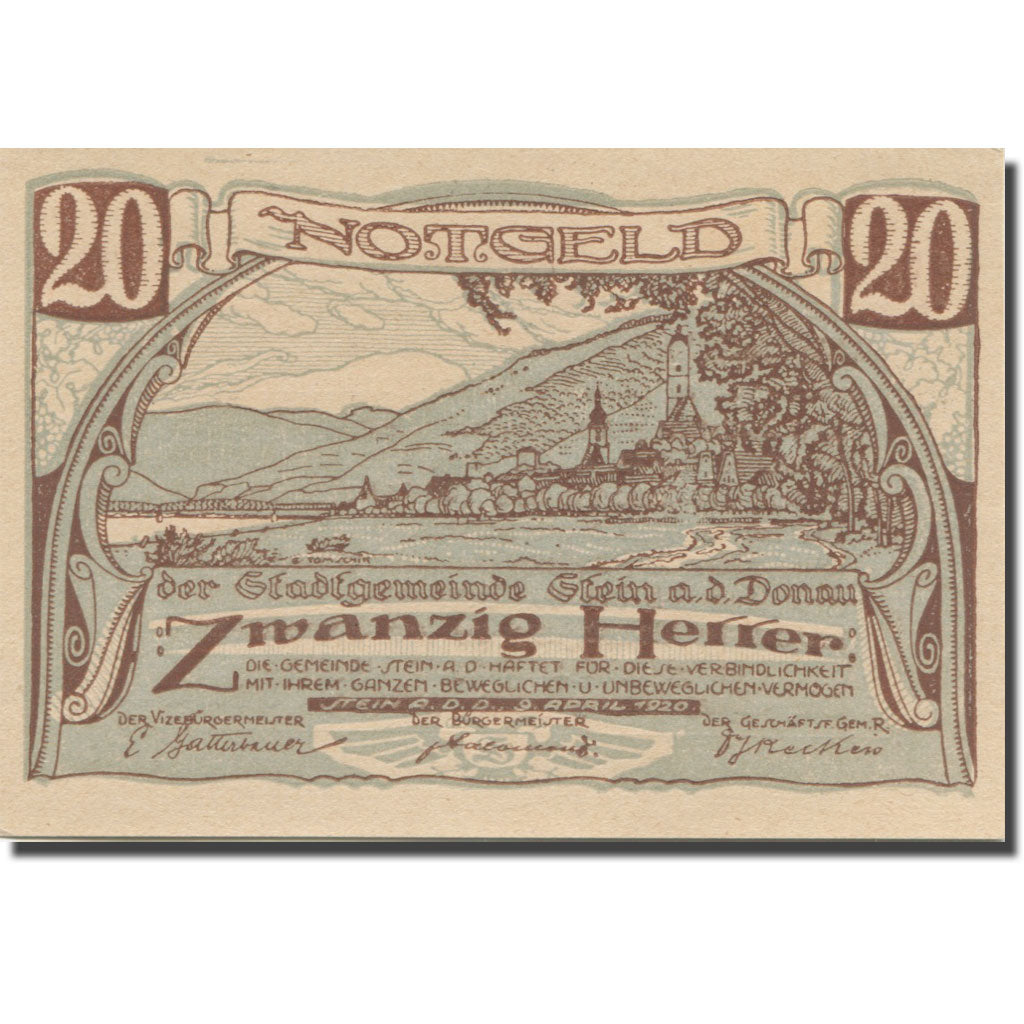 Banknote, Austria, Stein, 20 Heller, lac, 1920 UNC(65-70) Mehl:FS 1015I.2