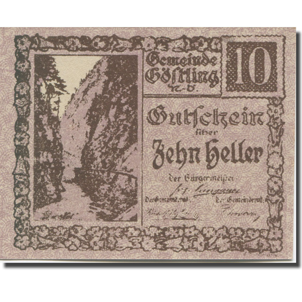 Banknote, Austria, Göstling, 10 Heller, pont, 1920, UNC(65-70), Mehl:FS 243a