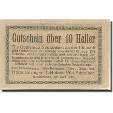 Banknote, Austria, Neukirchen, 10 Heller, Blason, 1920, UNC(63), Mehl:FS 656b