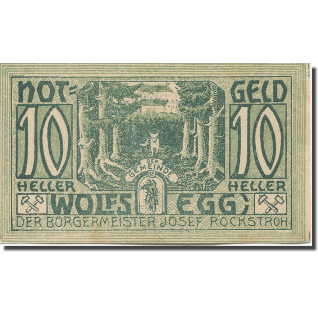 Banknote, Austria, Wolfsegg, 10 Heller, Foret, 1922 UNC(63) Mehl:FS 1250II
