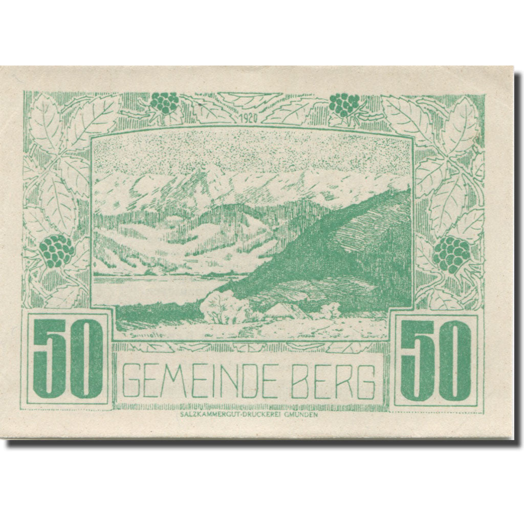 Banknote, Austria, Berg, 50 Heller, montagne 1920 UNC(63), Mehl:FS 81b